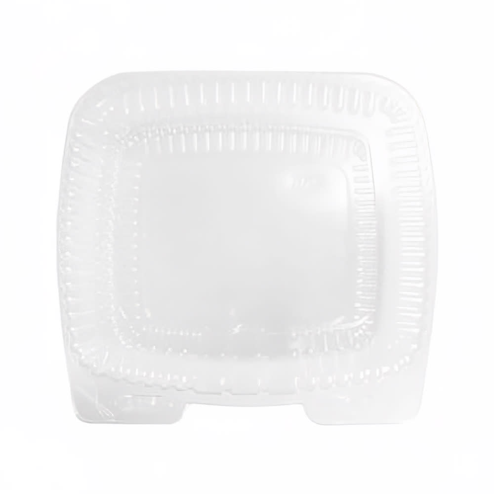 428-574044 Handi-Lock Hinged Lid Food Container - 9"L x 9"W x 3"H, Plastic, Clear
