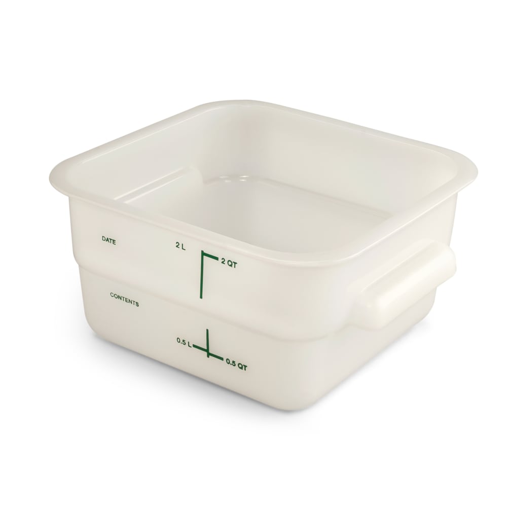 Carlisle 11960PE02 2 qt Square Food Storage Container - Polyethylene, Clear