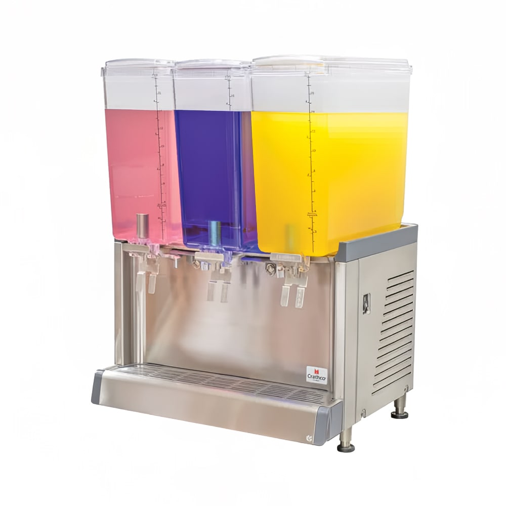 Crathco CS-3L-16 Refrigerated Drink Dispenser w/ (3) 4 3/4 gal Bowls, Pre Mix, 120v