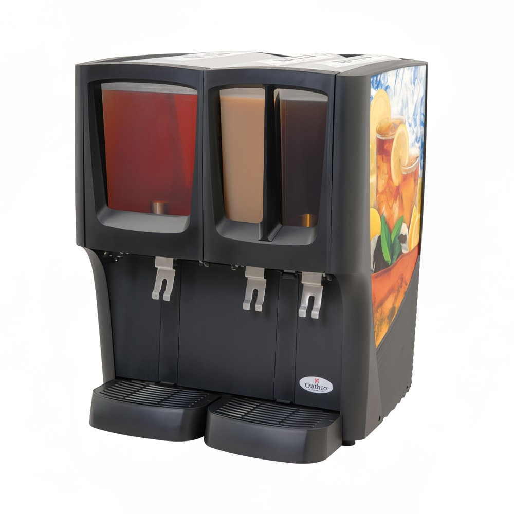 Crathco C-3D-16 Refrigerated Drink Dispenser w/ (1) 5gal & (2) 2 2/5gal Bowls, Pre Mix, 120v