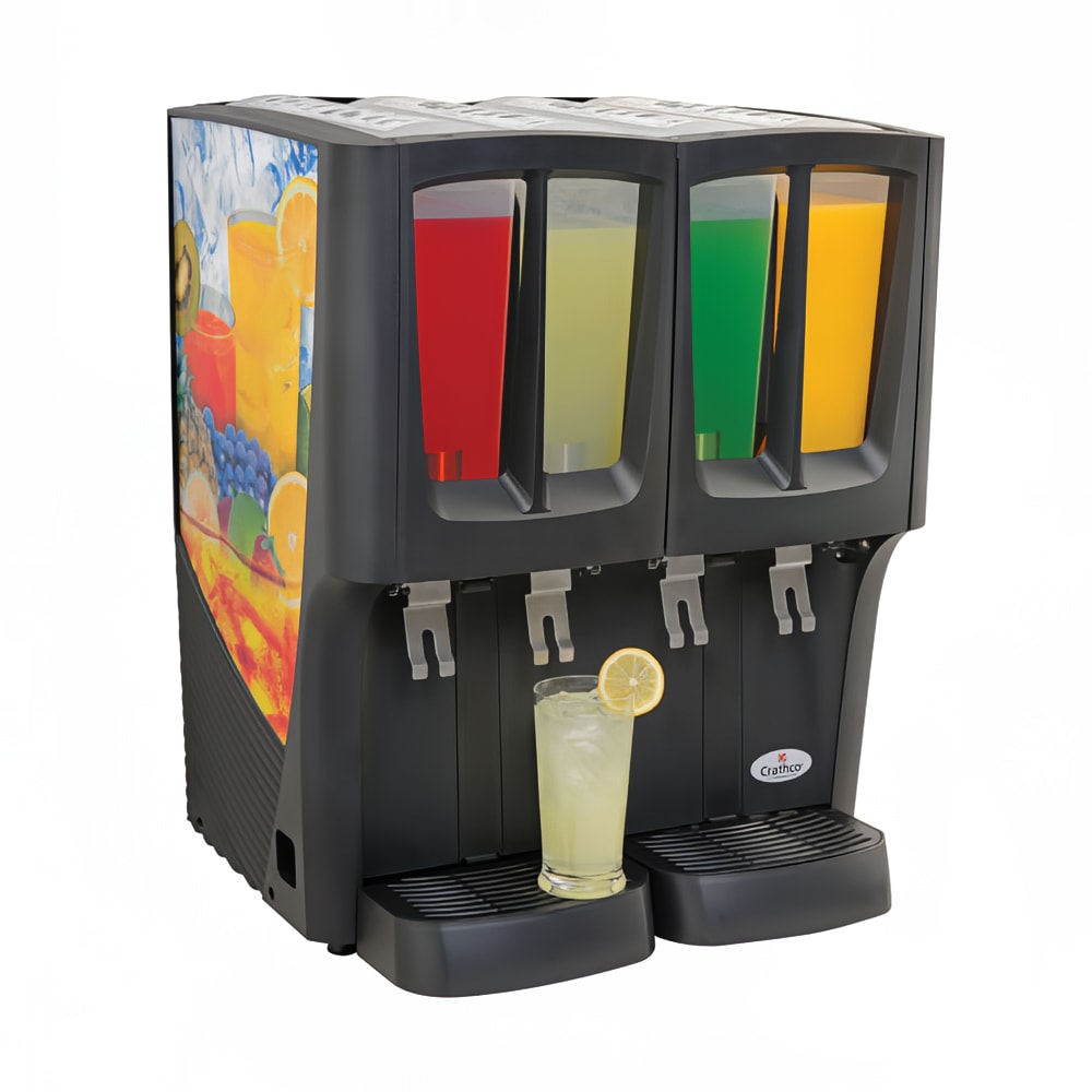 Crathco C-4D-16 Refrigerated Drink Dispenser w/ (4) 2 2/5 gal Bowls, Pre Mix, 120v