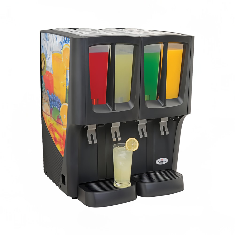 Crathco C-4D-16 Refrigerated Drink Dispenser w/ (4) 2 2/5 gal Bowls, Pre Mix, Juice Merchandising, 120v