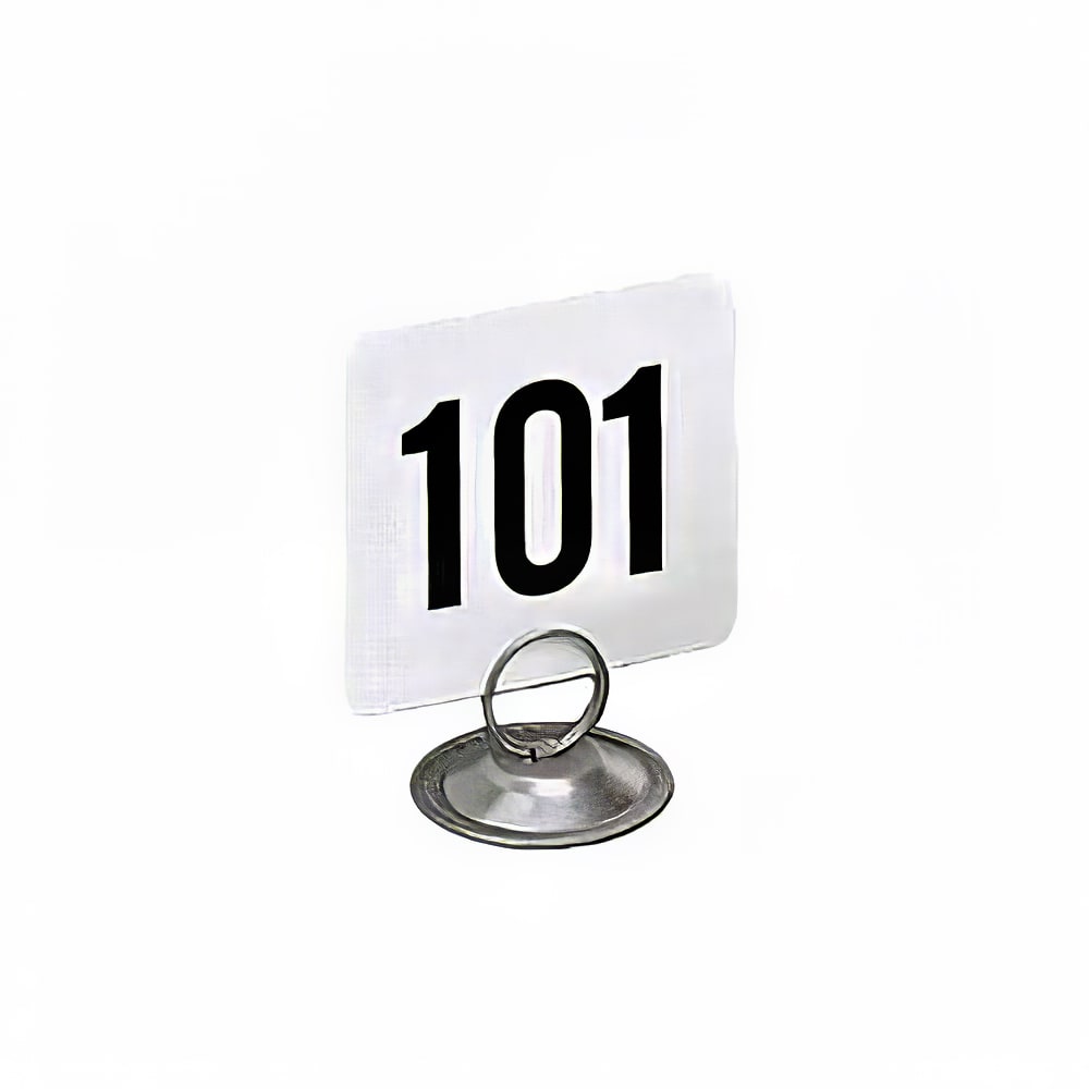166-4150 Tabletop Number Cards - #101 150, 4" x 4", White/Black