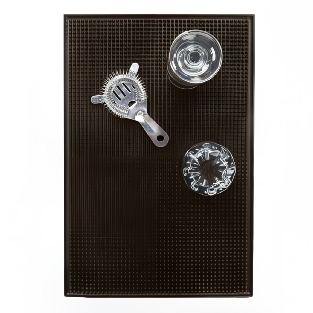 166-BROWNBM1218 Rectangular Bar Mat - 18" x 12", Rubber, Brown