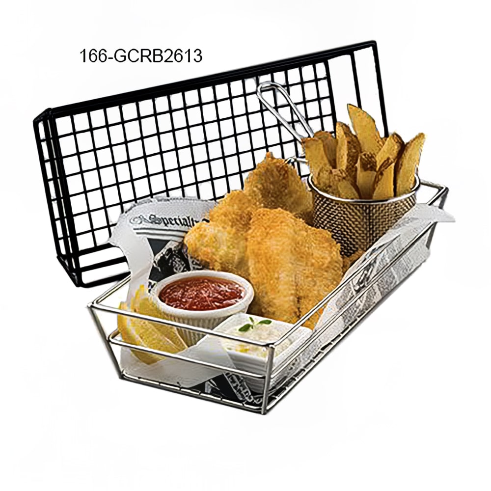 166-GCRB2613 Rectangular Tabletop Basket, Black