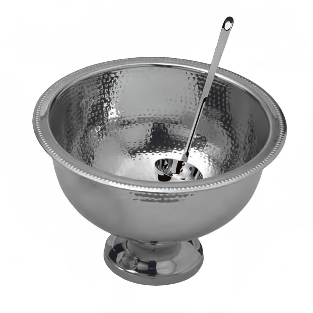 166-HMPB20 Punch Bowl w/ 13 qt Capacity, Hammered, Stainless
