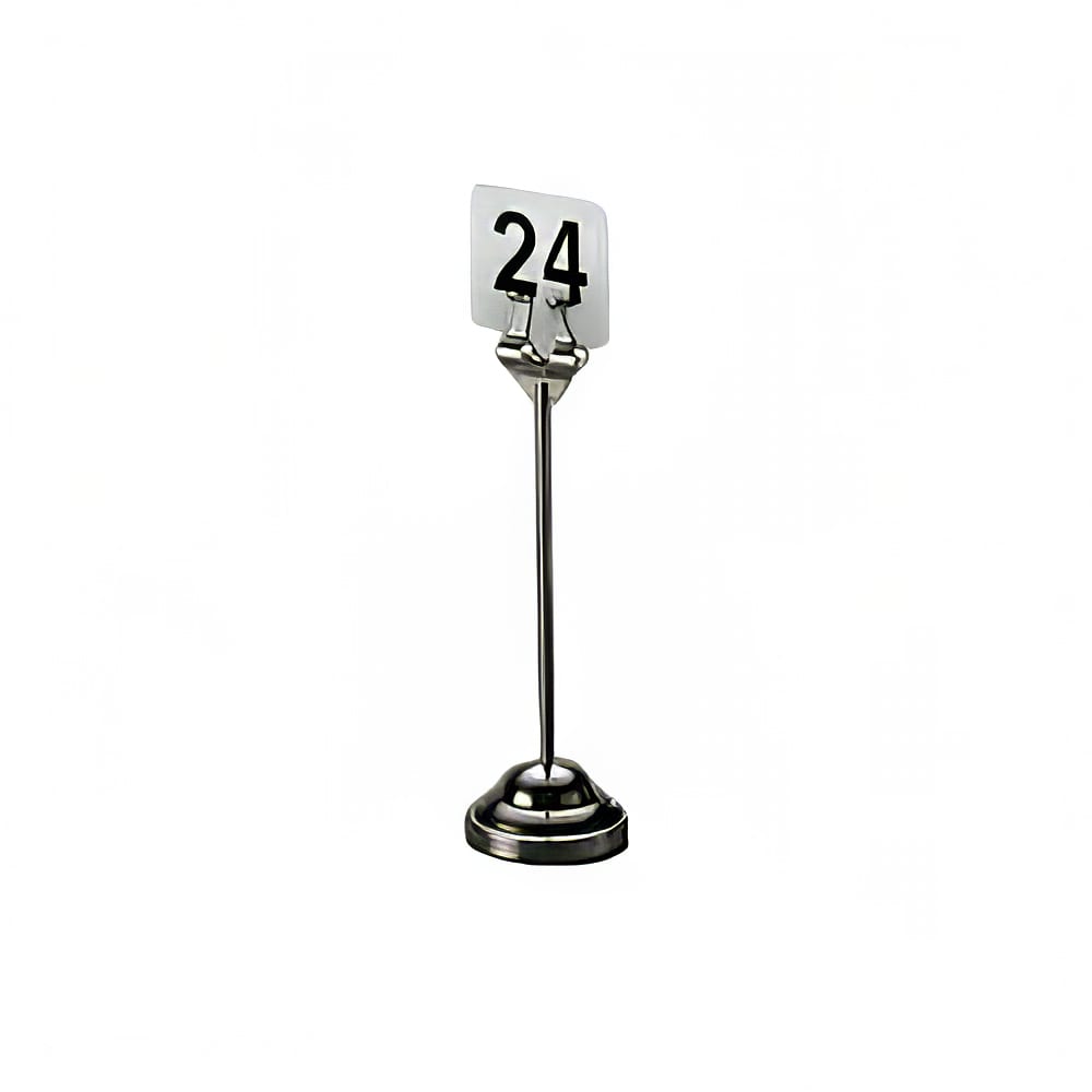 166-HPCH8 8" Number Card Holder w/ Weighted Base - Stainless