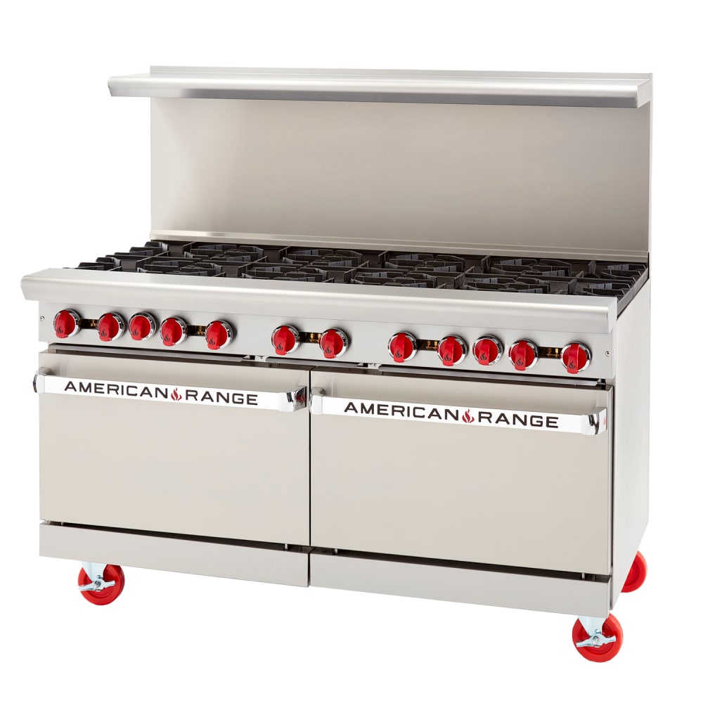 386-AR10NG 60" 10 Burner Gas Range w/ (2) Standard Ovens, Natural Gas