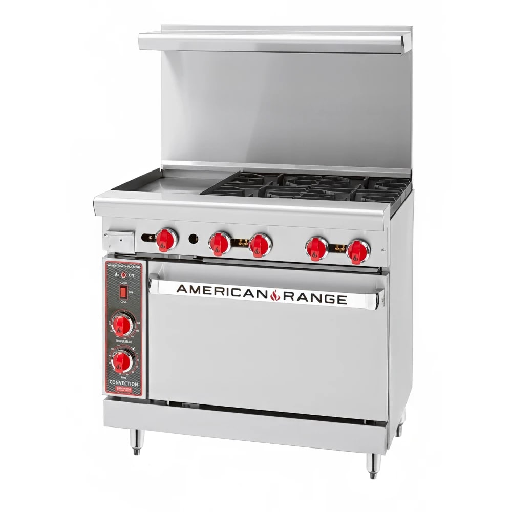 386-AR12G4BNG 36" 4 Burner Gas Range w/ Griddle & Standard Oven, Natural Gas