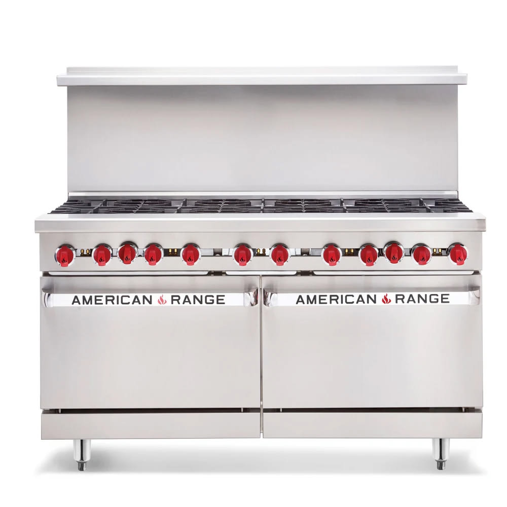 386-AR48G2BCLSBRNG 60" 2 Burner Gas Range w/ Griddle & Convection Oven & Storage Bas...