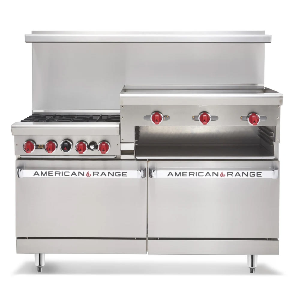 386-AR6B24RGCL126RNG 60" 6 Burner Gas Range w/ Griddle/Broiler & (1) Standard & (1)...