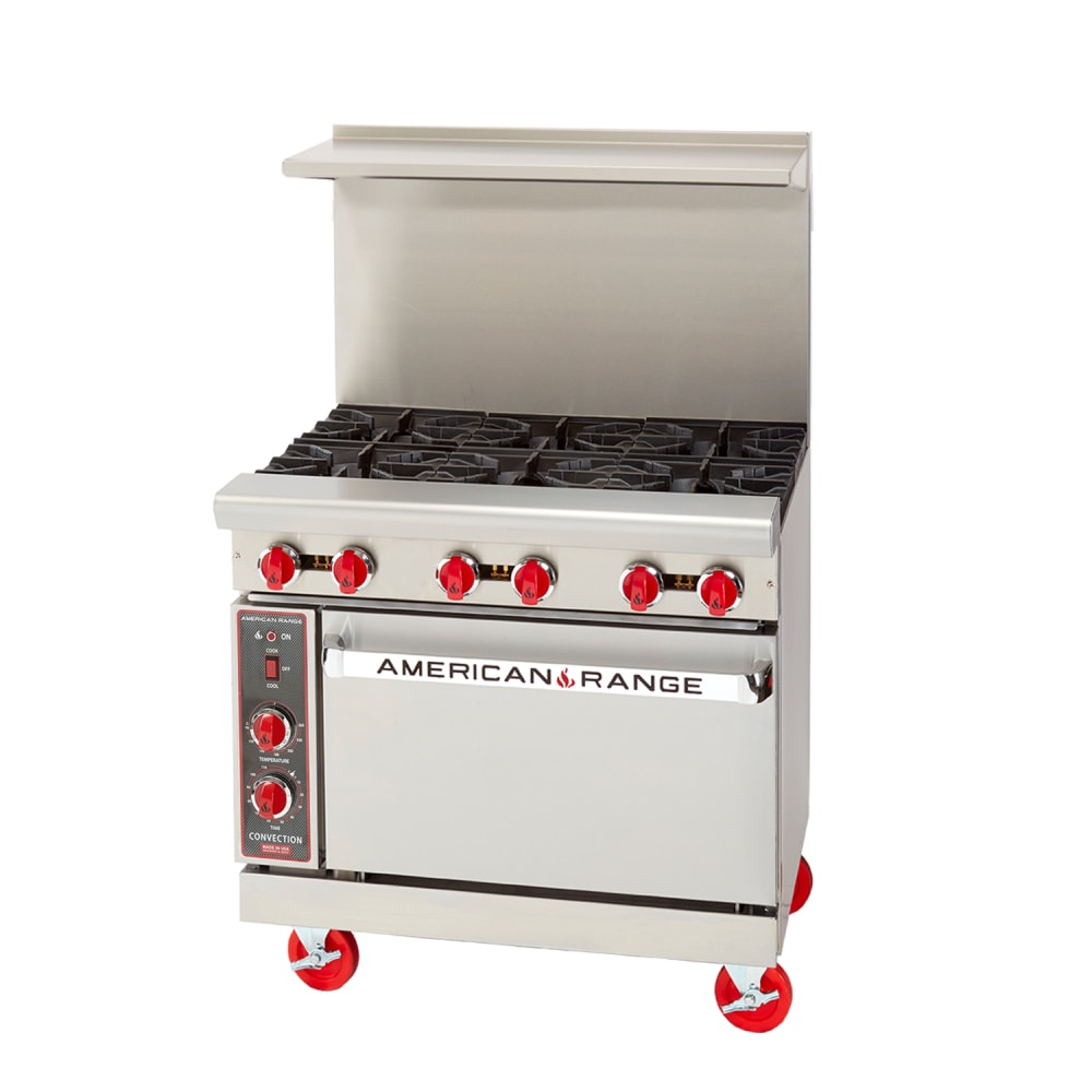 386-AR6CLP 36" 6 Burner Gas Range w/ Convection Oven, Liquid Propane