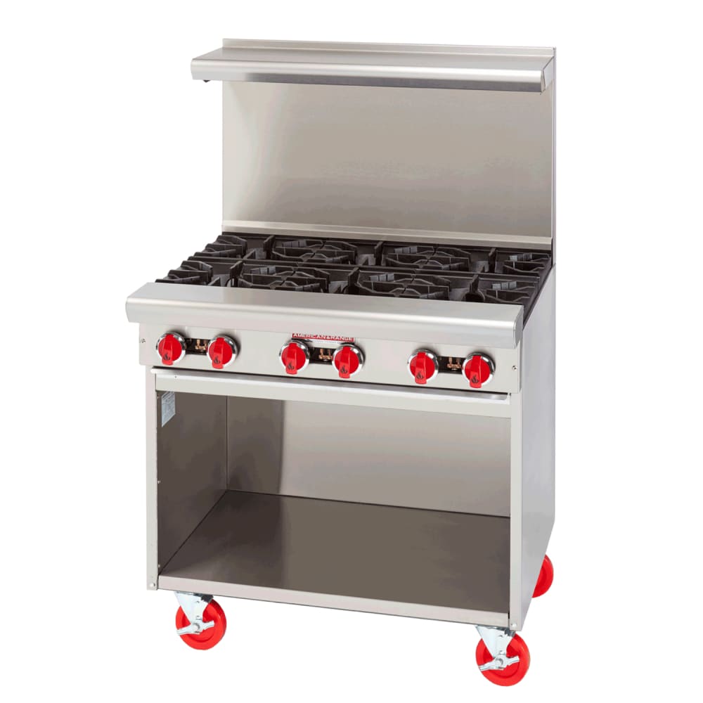386-AR6SBNG 36" 6 Burner Gas Range w/ Storage Base, Natural Gas