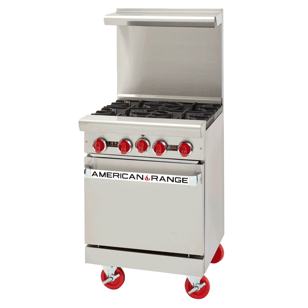 386-AR4NG 24" 4 Burner Gas Range w/ Space Saver Oven, Natural Gas