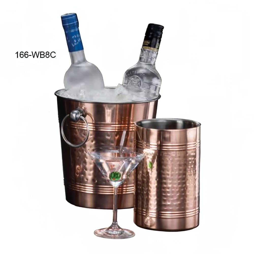 American Metalcraft WB8C 8 3/8" Wine Bucket, Hammered Finish, Copper/Stainless