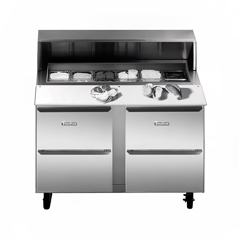 206-UPT7212DD 72" Dealer's Choice Sandwich/ Salad Prep Table w/ Refrigerated Base, 115v