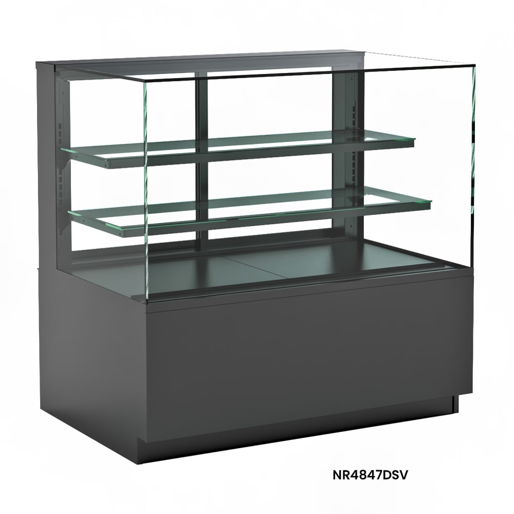529-NR4847DSVBLK 48" Full Service Bakery Case w/ Straight Glass - (3) Levels, 110/120v/1ph
