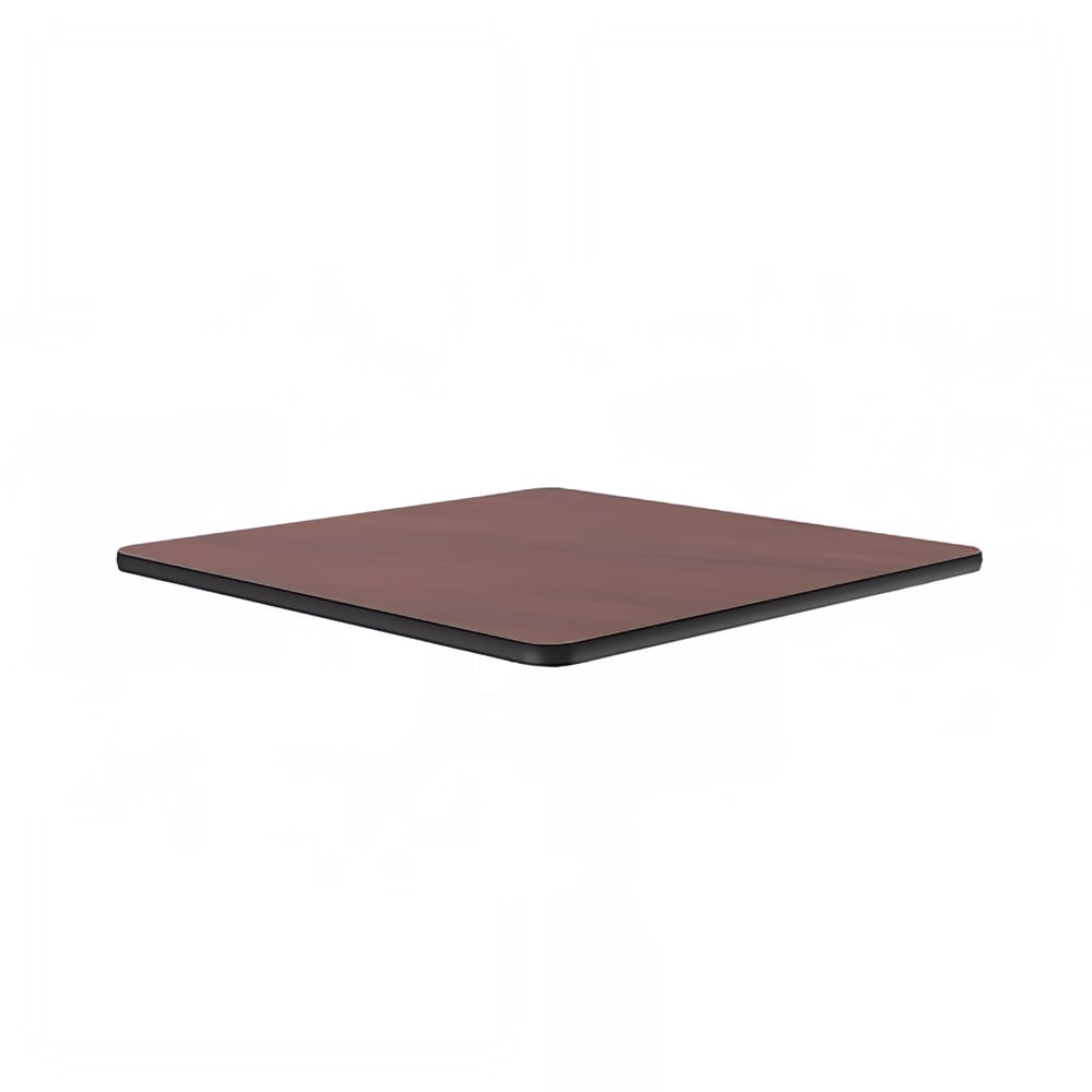228-CT24S20 24" Square Cafe Breakroom Table Top, 1 1/4" High Pressure, Mahogany