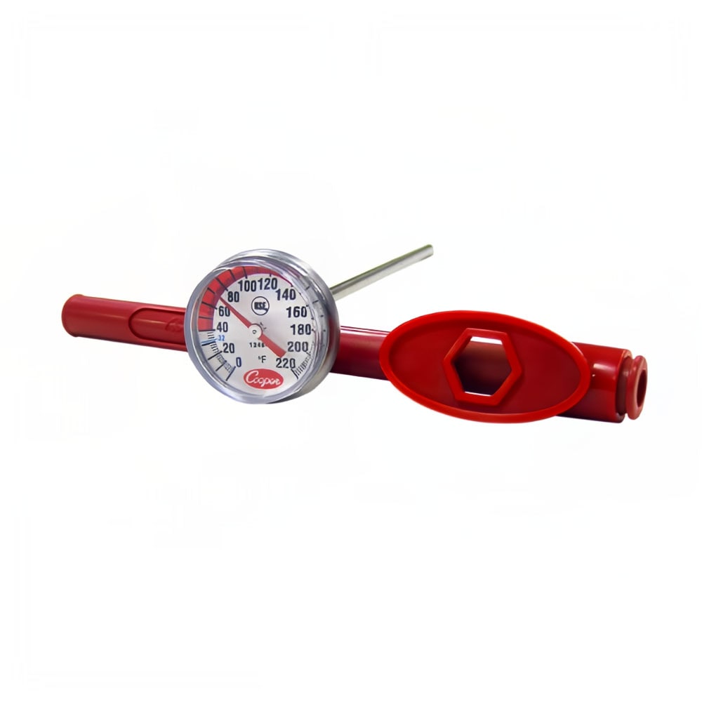 Cooper 124602 1" Dial Type Pocket Test Thermometer w/ 5" Stem, 0 to 220 Degrees F