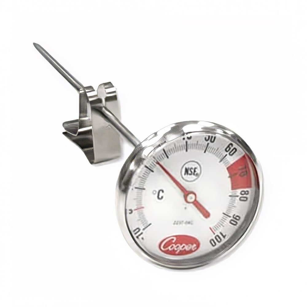 255-223704C8 Espresso Thermometer w/ Vessel Clip, 10 To 120 Degrees C