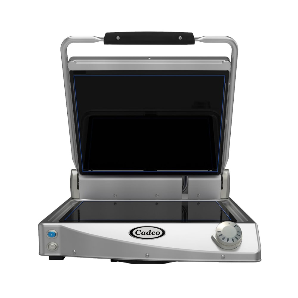 516-CPG15F Single Commercial Panini Press w/ Glass Ceramic Smooth Plates, 208-240v