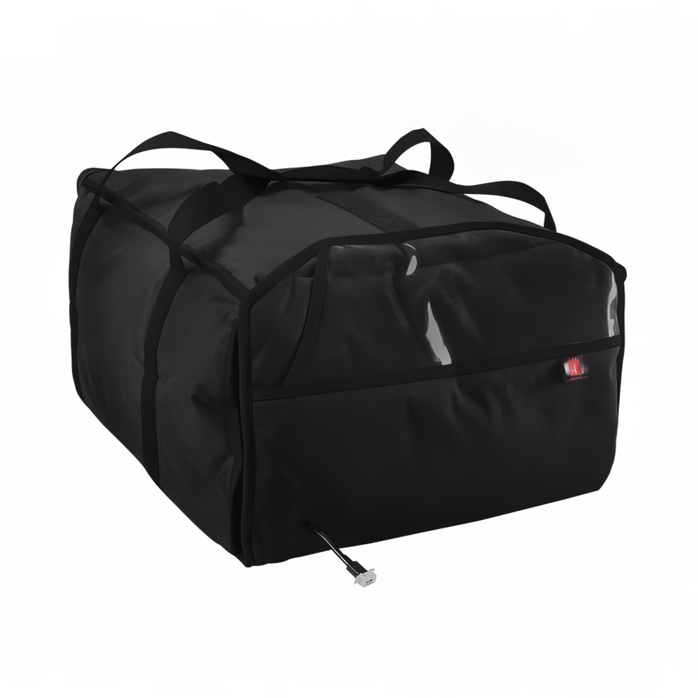546-CHB6 Electric Pizza Delivery Bag - 18" x 19" x 12", Canvas, Black 