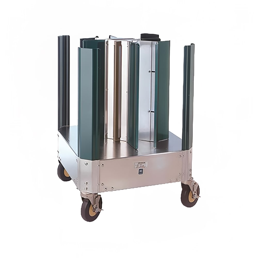 546-501D 23" Mobile Dish Caddy w/ (4) Columns, Aluminum