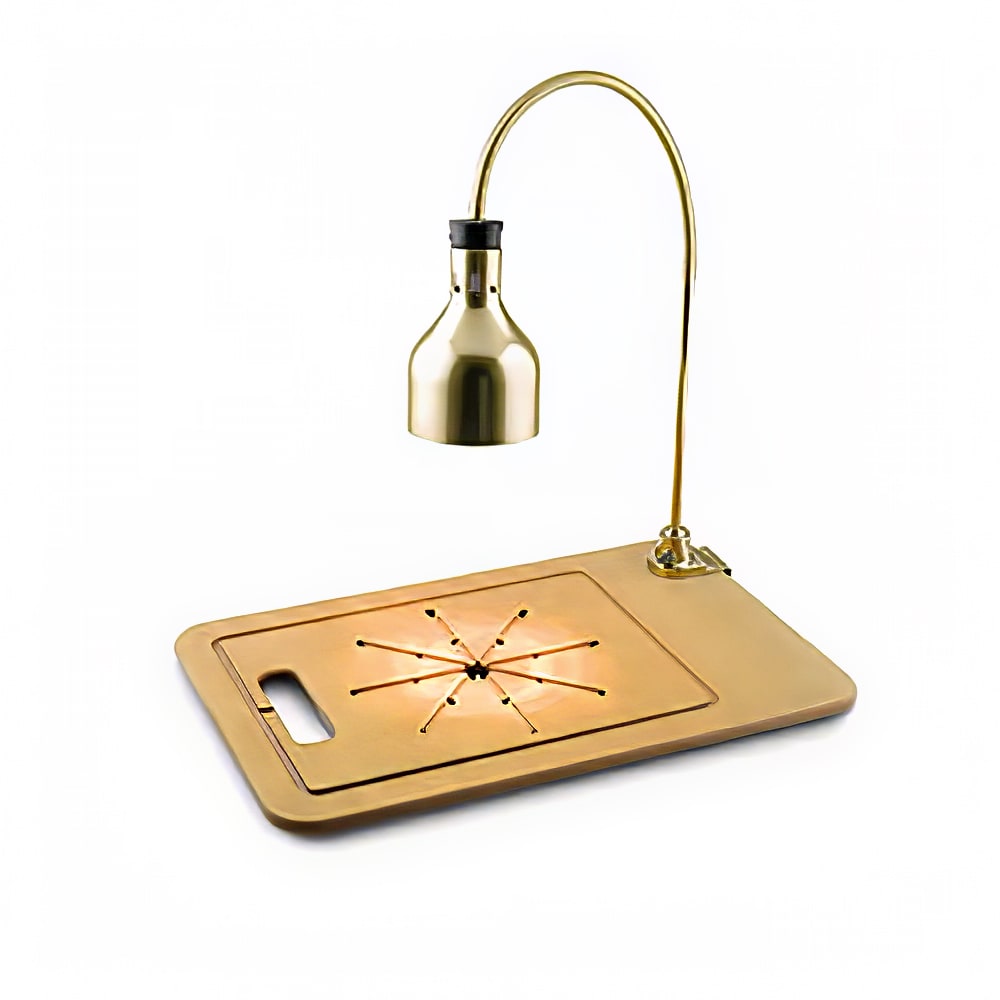 546-IFW61WFPB Star Series Countertop Carving Station w/ 1 Lamp & Cutting Board, Brass Hood
