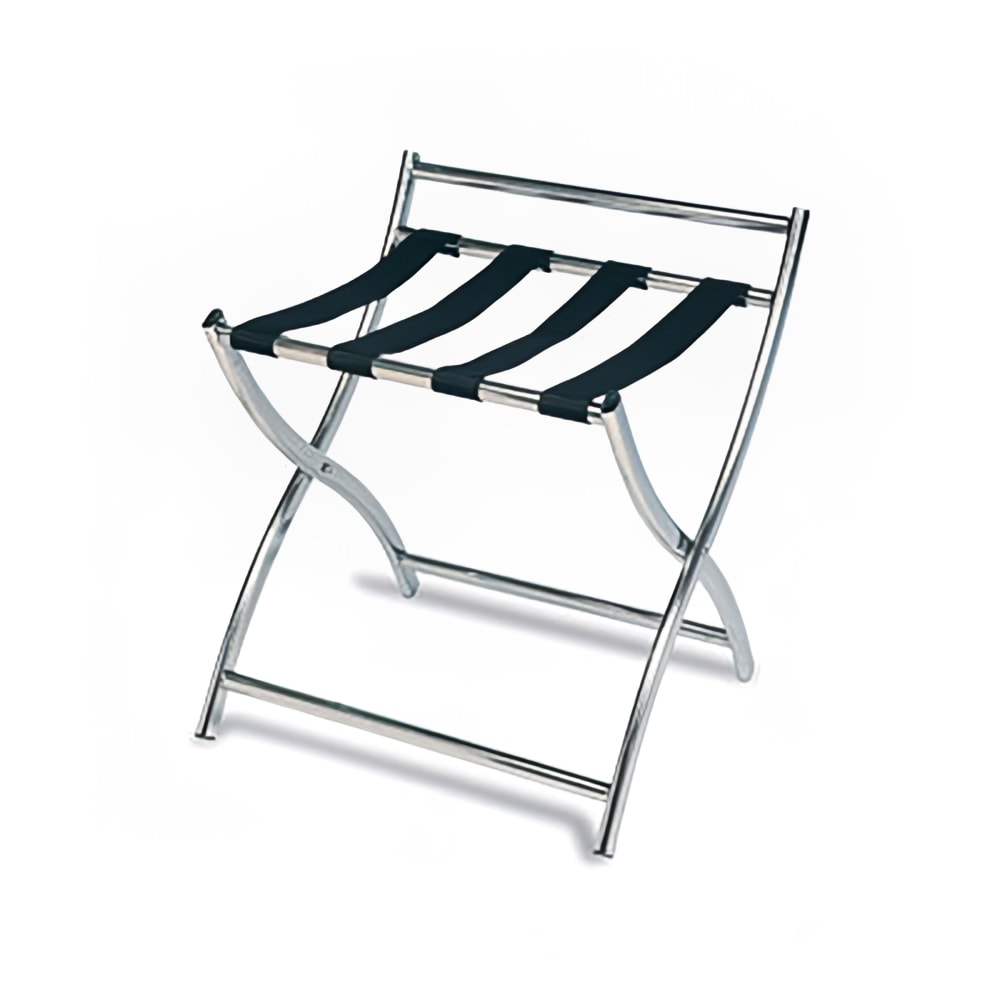 202-199SSBL Metal Luggage Rack w/ Black Poly Straps - 19 1/2"W x 18 1/2"D x 22 1/2&quot...