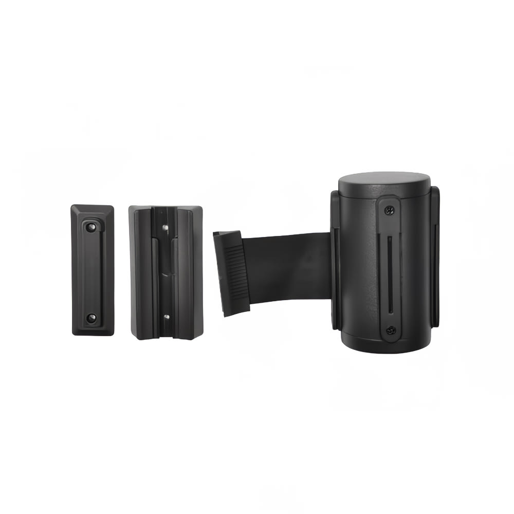 202-5515BKBLK Wall Mount Unit w/ 9 1/2 ft Black Belt, Black Stainless