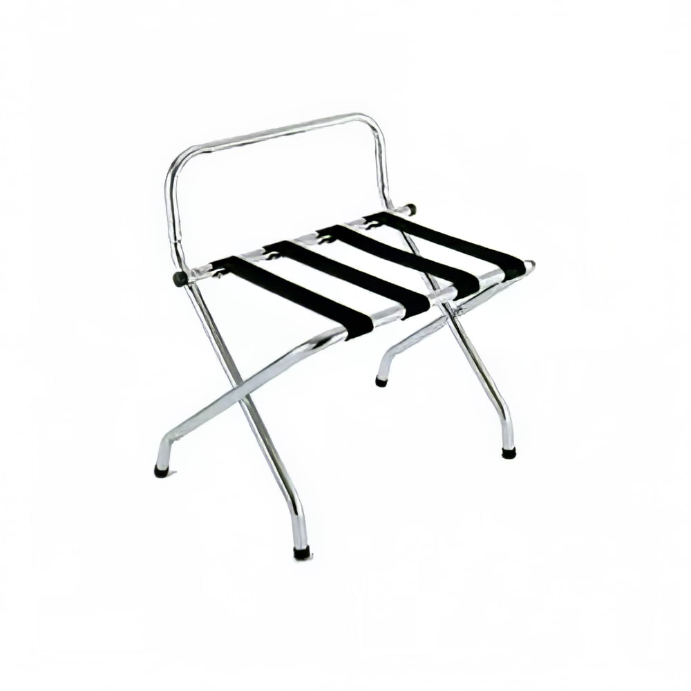 202-1055CBL1 Metal Luggage Rack w/ 2 1/4" Black Poly Straps - 24 1/4"W x 16"D x 26...