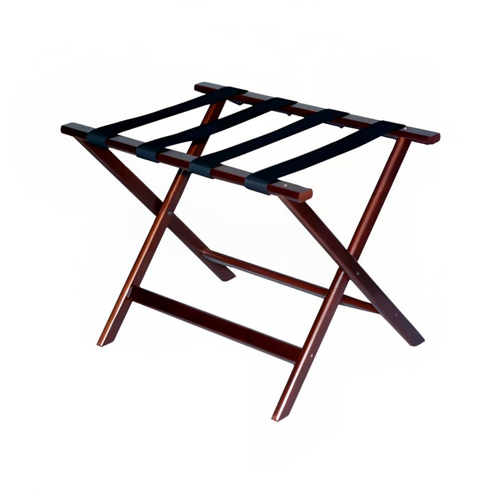 202-277CM1 Wood Luggage Rack w/ 2 1/4" Black Poly Straps - 26"W x 17"D x 19 1/2&qu...