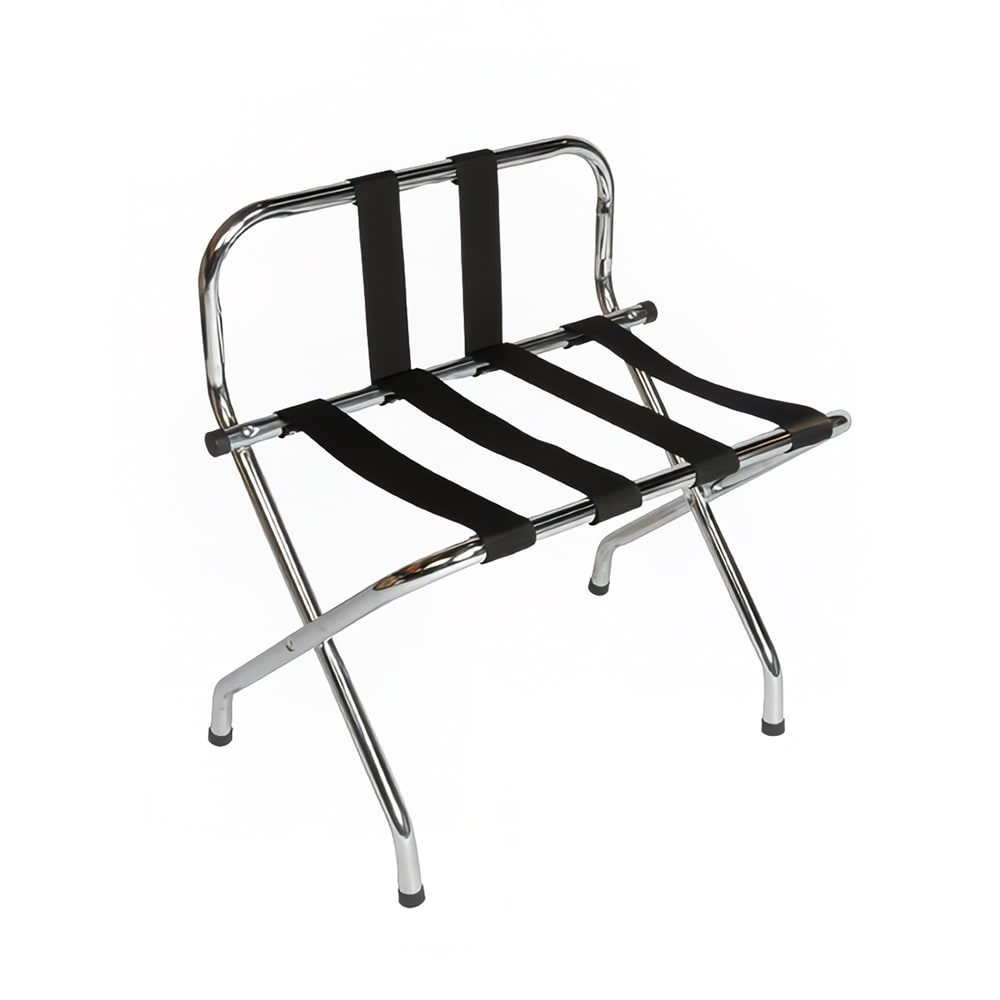 202-S1055BCBL Metal Luggage Rack w/ 2 1/4" Black Poly Straps - 24 1/4"W x 16"D x 2...