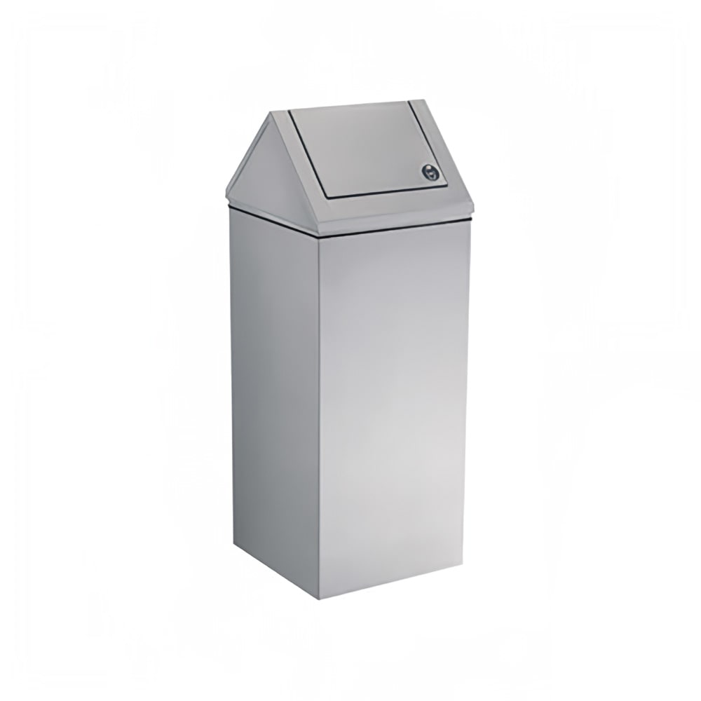 948-WR11 13 gallon Standing Bathroom Trash Can w/ Swing Top, Stainless Steel