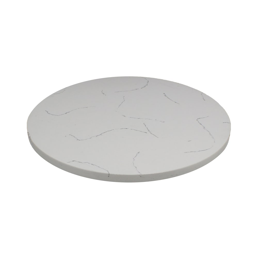 628-Q40154RD 54" Round Quartz Table Top - Indoor/Outdoor, Carrera White