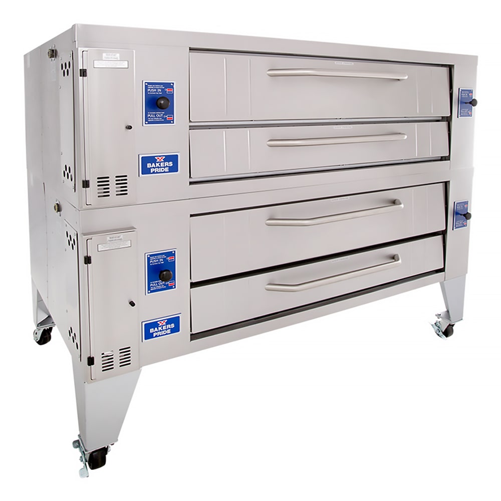 455-Y602BLLP Super Deck Floor Model Double Pizza Deck Oven - Liquid Propane