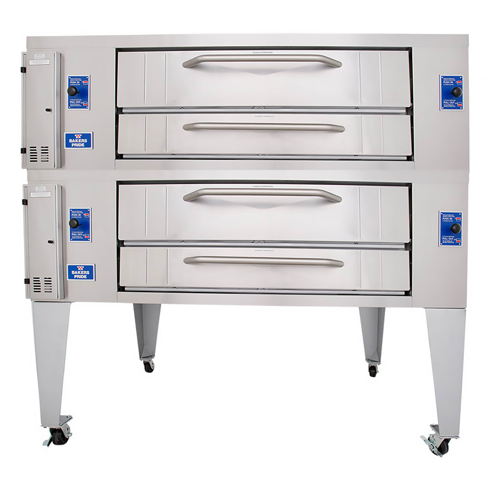 455-Y802BLNG Super Deck Floor Model Double Pizza Deck Oven - Natural Gas