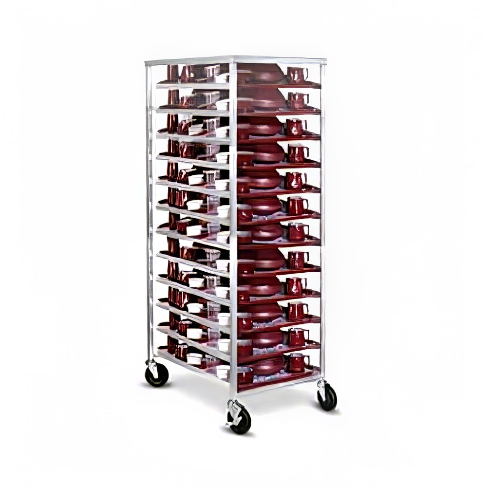Dinex DXPDHOR24UP 24 Tray Cabinet Room Service Cart, Aluminum