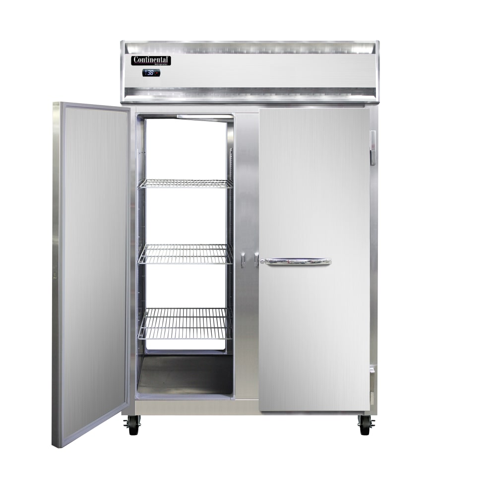 160-2RNPT 52" Two Section Pass Thru Refrigerator, (4) Left/Right Hinge Solid Doors, Top Comp...