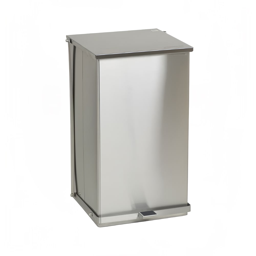 031-C100 25 gal Rectangle Metal Step Trash Can, 27 3/4"L x 16 3/4"W x 17 3/4"H, St...