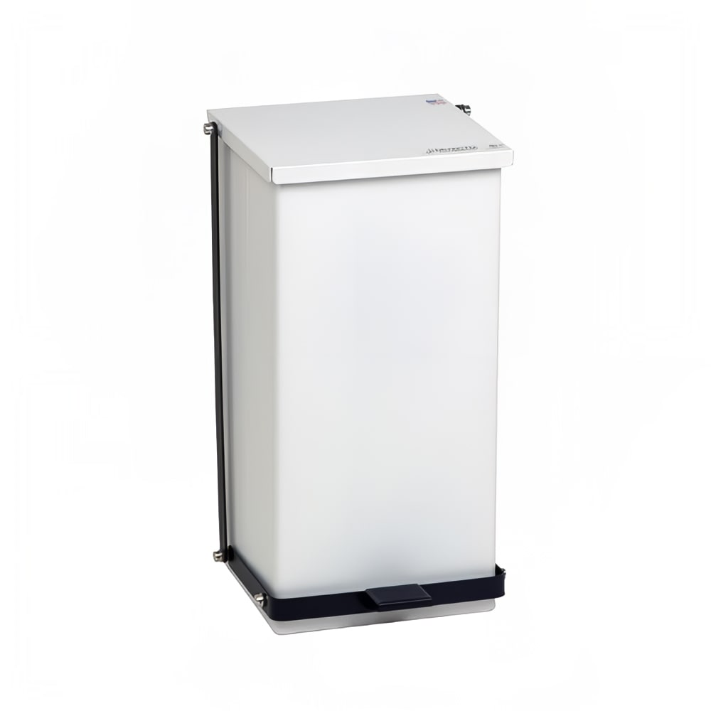 031-P32 8 gal Rectangle Plastic Step Trash Can, 21"L x 11 3/4"W x 13"H, White