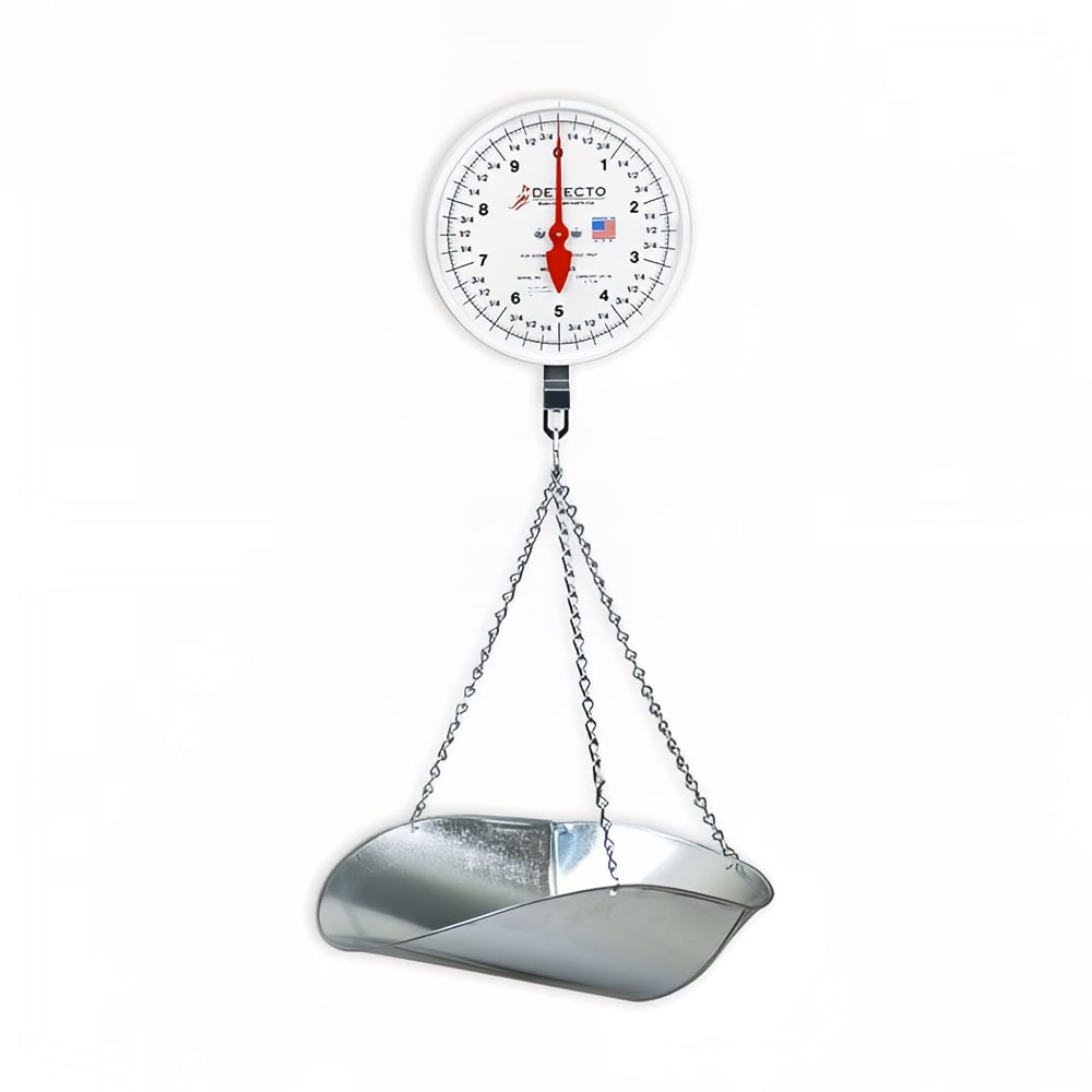 031-MCS20DP Hanging Scale w/ Galvanized Scoop & Chains, 2 Revolution, 20 lb