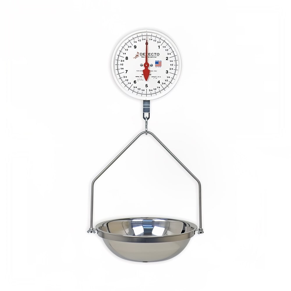 031-MCS40H Plated S-Hook Hanging Scale w/ 8" Dial, 2 Revolution, 40 lb