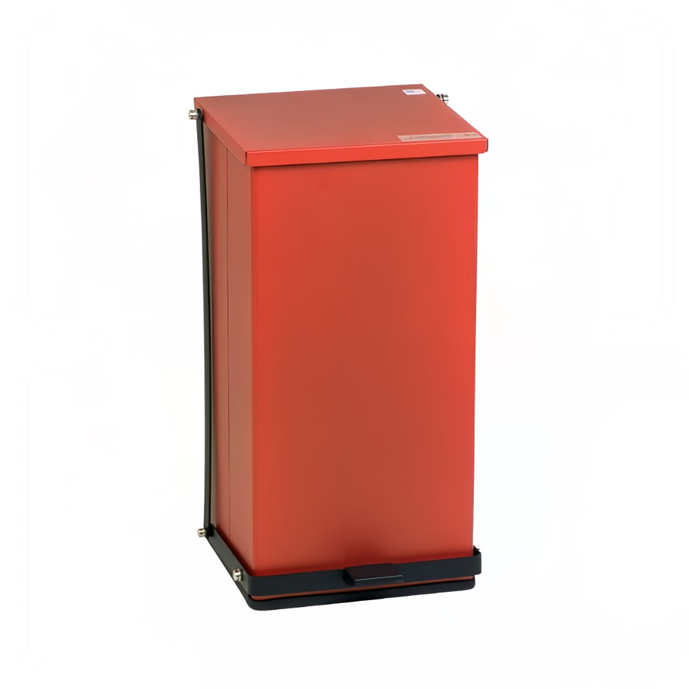 031-P48R 12 gal Rectangle Plastic Step Trash Can, 14"L x 13"W x 23 1/2"H, Red