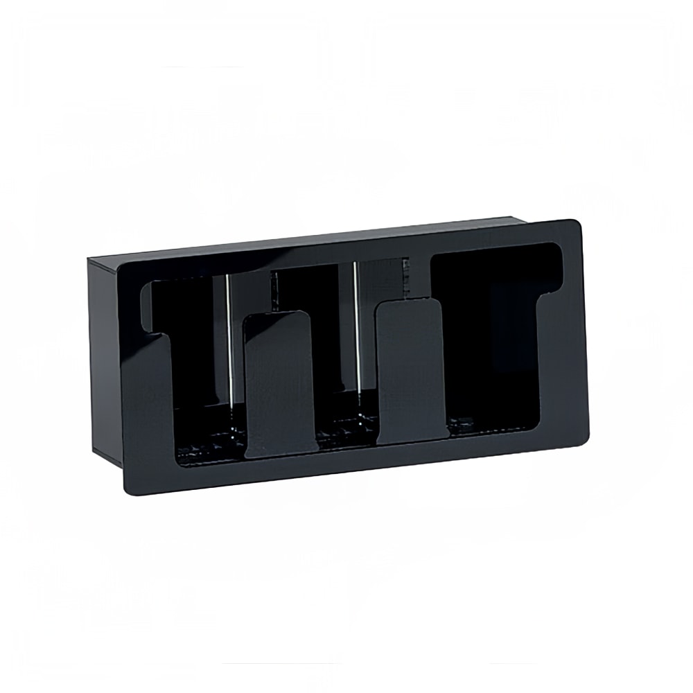 Dispense-Rite FML-3 Lid Dispenser, Built-In, 3 Section, Acrylic Black