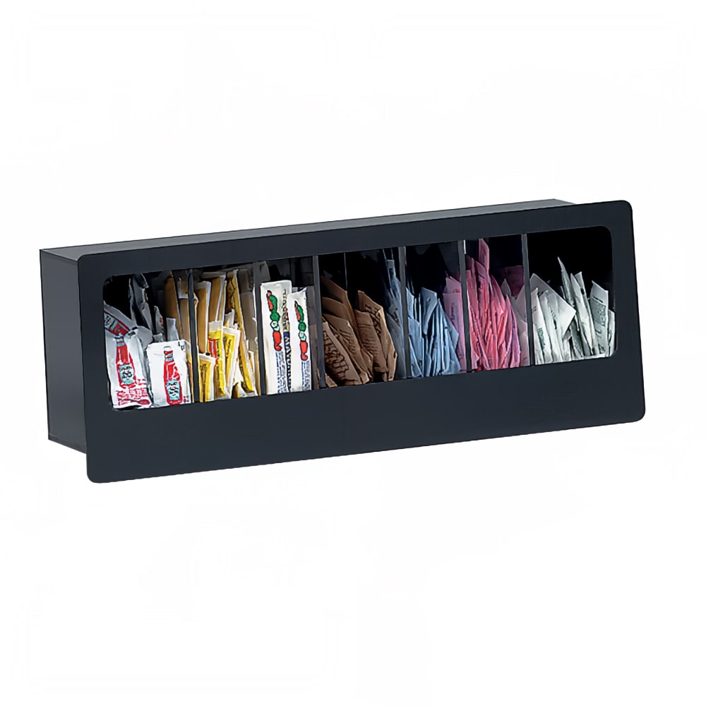 Dispense-Rite FMC-7 Condiment Organizer w/ (7) Bins - Black