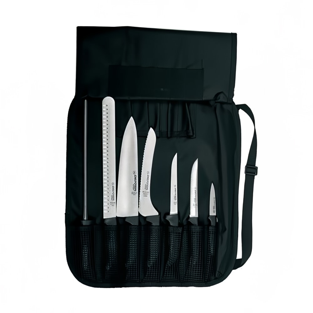 Dexter Russell SGBCC-7 7 Piece Cutlery Set w/ Soft Back Rubber Handles, Carbon Steel