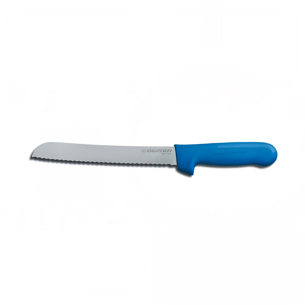 135-13313C SANI-SAFE® 8" Bread Knife w/ Polypropylene Blue Handle, Carbon Steel