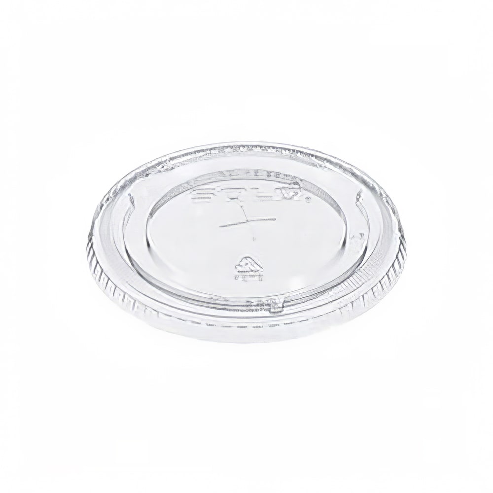 Dart 626TS Lid w/ Straw Slot for Plastic Cups - 4"Round, PET, Clear