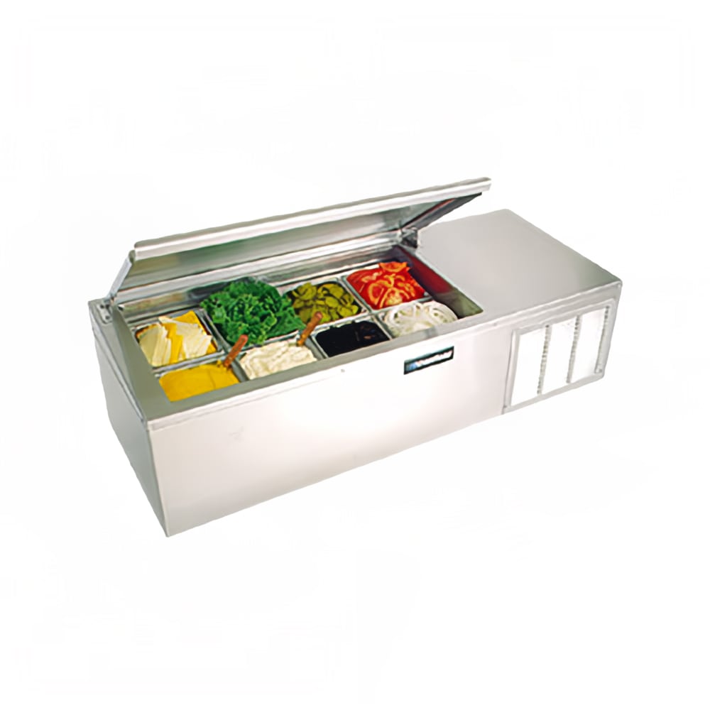 032-CTP8160NBP 60" Countertop Refrigerated Prep Rail - Hinged Lid